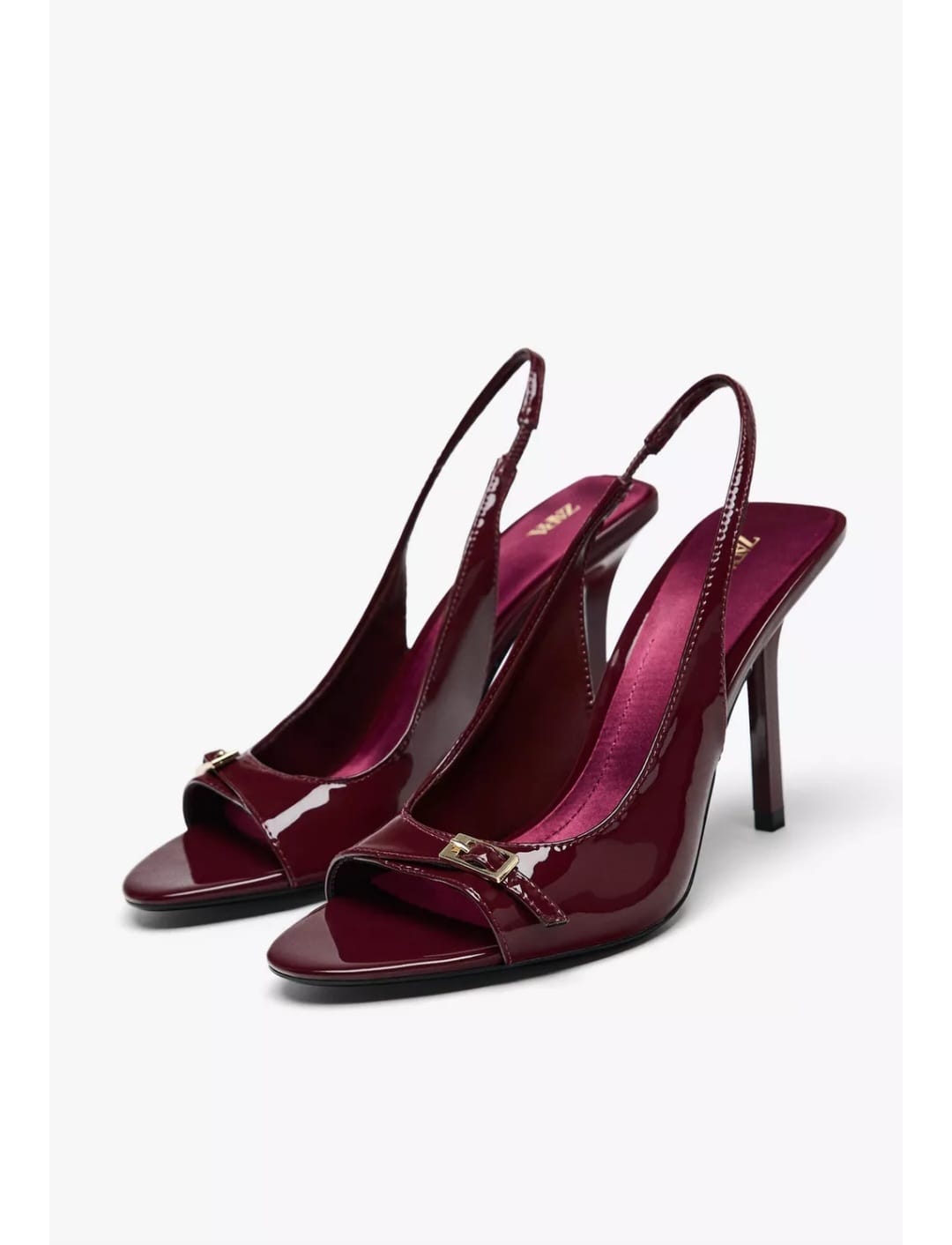 TSV ZARA SLINGBACK PEEP TOE HEELED SHOE IN BURGUNDY RED