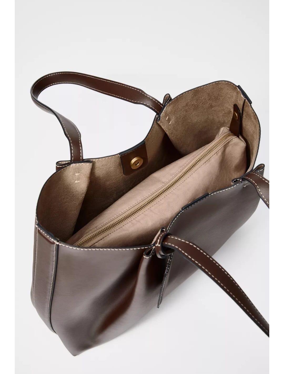 TSV ZARA Brown Large Tote Bag