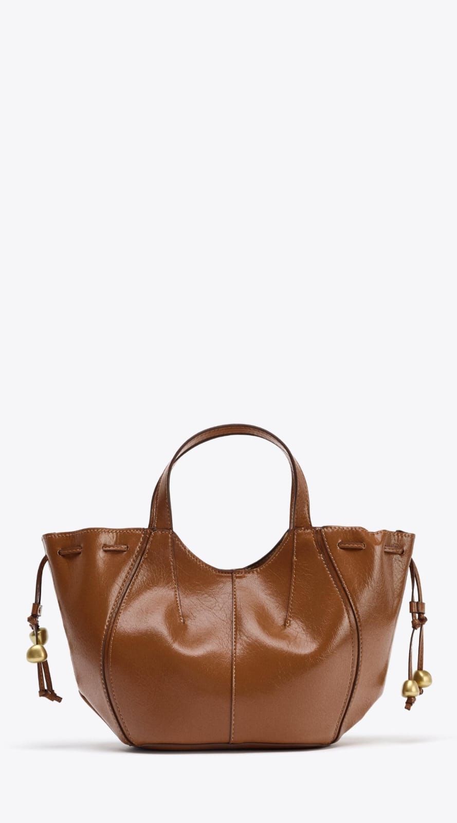 TSV ZARA Beaded Strap Topstitch Detailed Handbag