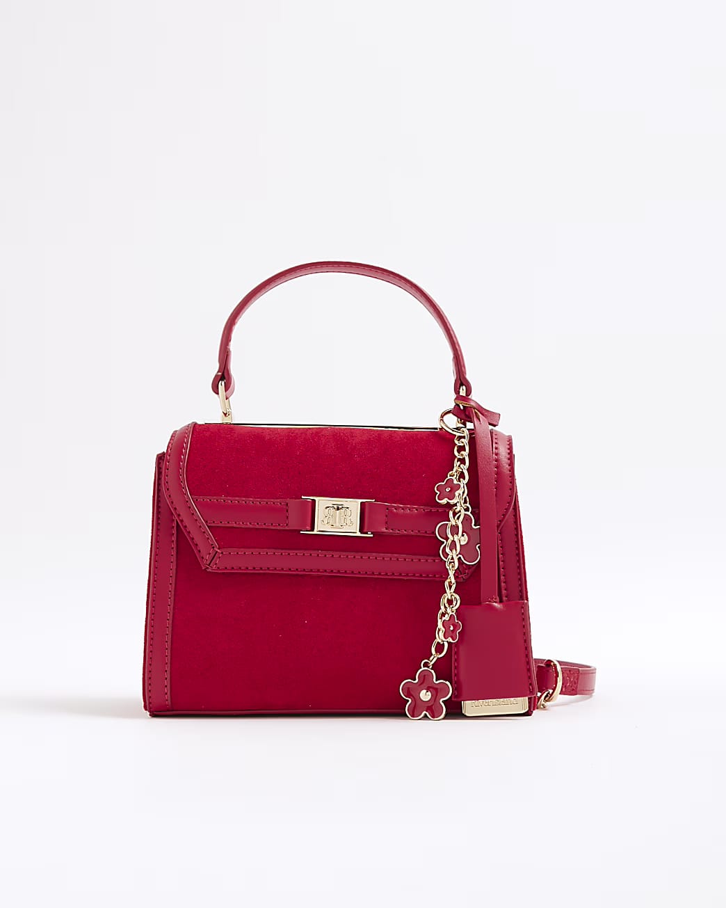 TSV River Island Red Faux Suede Mini Cross Body bag