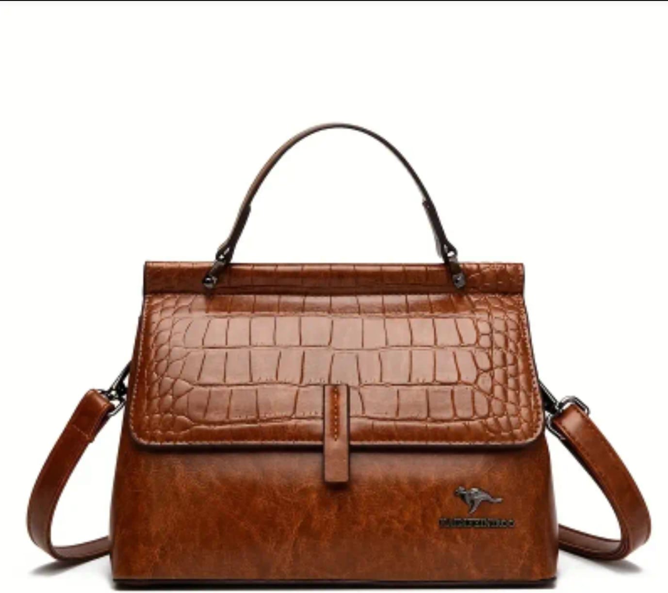 TSV VINTAGE-INSPIRED CROCODILE PATTERNED HANDBAG