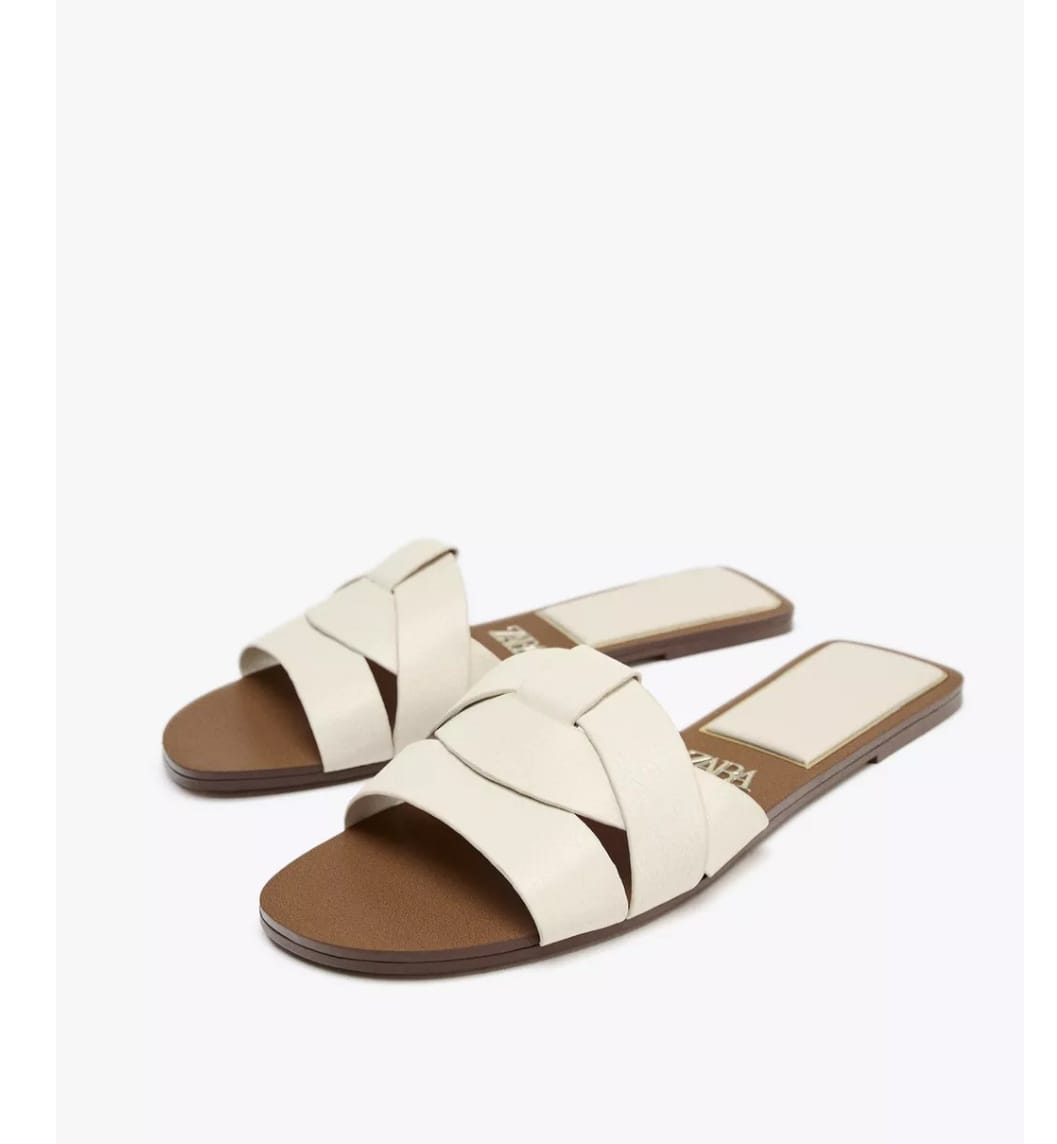 TSV ZARA Flat Cris Cross Leather Slide
