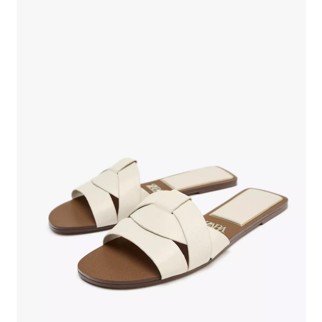 TSV ZARA Flat Cris Cross Leather Slide