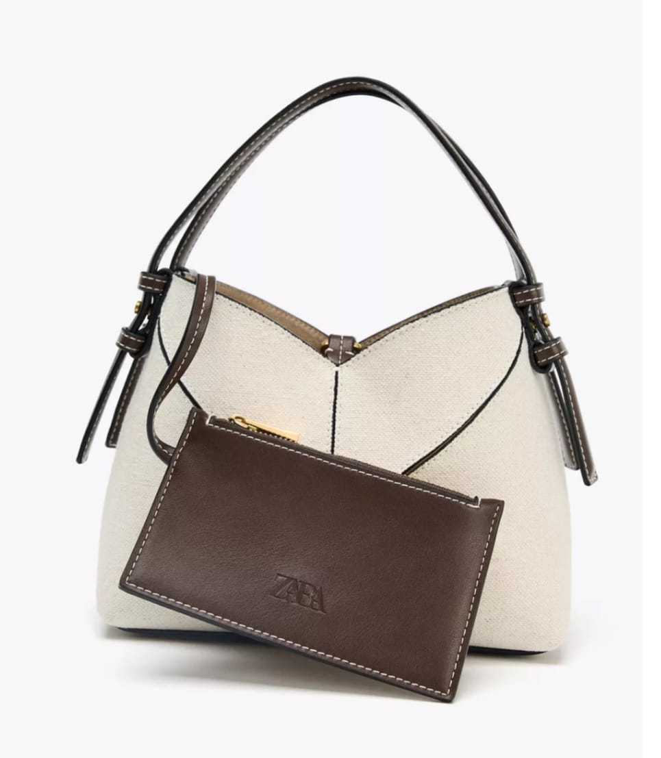 TSV ZARA Contrast Canvas Mini Tote Bag
