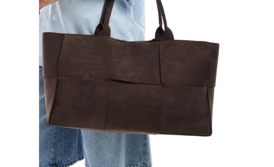 TSV Glamorous Large Woven Faux Suede Tote Bag.