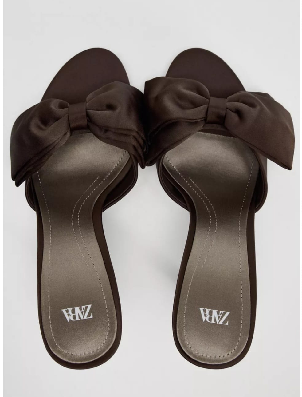 SVE SATIN EFFECT HIGH HEELED MULE SHOES WITH MAXI BOW FROM ZARA