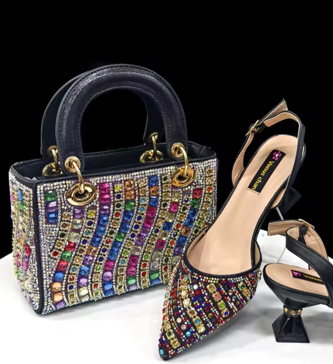 SVE ITALIAN WOMEN BAG._Rheinstoned Decorated.