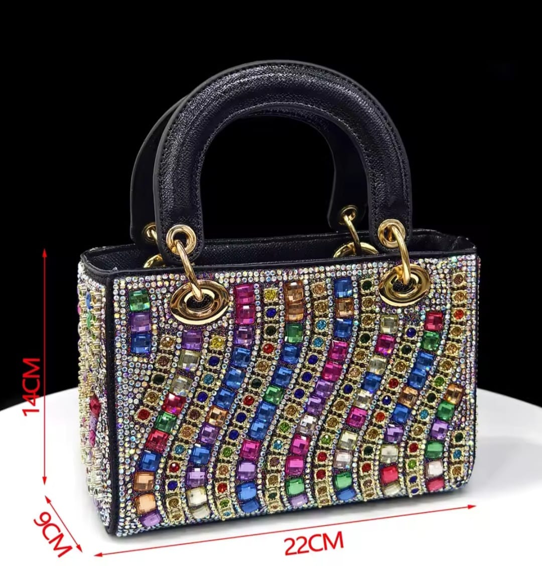 SVE ITALIAN WOMEN BAG._Rheinstoned Decorated.